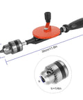 3/8 Inch Hand Drill With Manual Crank And 8 Piece Drill Bit Set Safe Double Pinions Design Adjustable Chuck 1.5 To 10mm