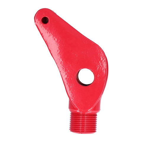 Heavy Duty Cast Iron Pipe Bender And Conduit Former For Electric Wires and Aluminum Alloy, red attachment with threaded base.