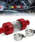 Five Eighth Inch Universal Inline Heater Core Coolant Filter Red For Your Auto Keep Your Ride Running Smooth By Filtering Debris