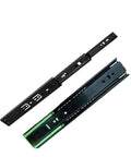 Heavy Duty Concealed Bottom Mounted Drawer Slides Full Extension Rails 2 Pairs With Push To Open Mechanism For Handle Free Minimalist Cabinets And Maximized Narrow Space Storage, black steel
