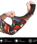 Sick Kitten Print Arm Sleeves For Men And Women Ice Silk Sun Protection With Thumb Hole Anti Slip Grip in dynamic stretch.