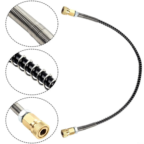 High Pressure Air Hose 50cm M10x1 Thread Fits Compressor Pump 63MPa Stainless Steel Braided Line With Quick Connect Female Port rated hose