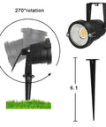 Low Voltage Outdoor Landscape Lights Kit 6 Pack IP65 Waterproof 7W 700LM Warm White 2700K adjustable spotlight with stake mount