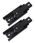 Beefy Heavy Duty Drawer Slides Full Extension Three Section Ball Bearing Sliders Black 2 Pack Quiet Bottom Mount and Side Mount Dresser Track Rails, black steel pair