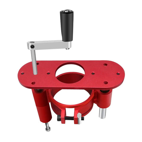 Dead Nuts Precise Aluminum Router Lift And Table Insert Plate Kit With Center Bushing for smooth adjustments in woodworking.
