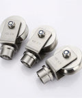 Three Beefy 304 Stainless Steel Pulley Wheel Set With M68 V Type Duplex Bearing 360 Degree Swivel Rope Pulleys Two Point Seven Inch