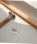 Heavy Duty Spring Loaded Pivot Shaft Set For Folding Screens Supports Wood Or Metal Door Hardware With Top Mounting Adjustments For Residential Or Office Installations A Solid Choice, featuring silver fittings and wooden handle.