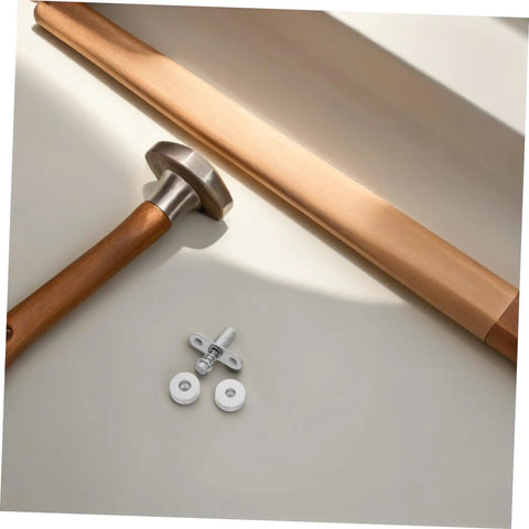 Heavy Duty Spring Loaded Pivot Shaft Set For Folding Screens Supports Wood Or Metal Door Hardware With Top Mounting Adjustments For Residential Or Office Installations A Solid Choice, featuring silver fittings and wooden handle.