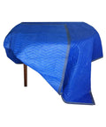 Four Pack Heavy Duty Moving Blankets For Furniture Protection Quilted Padding 72 By 80 Inches Blue covering table
