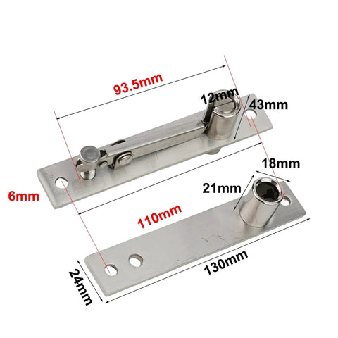 Top And Bottom Secret Door Hinge Set Stainless Steel Pivot Swing Door Hardware For Bedroom And Living Room with measurements