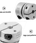 Top Notch Aluminum Alloy Flexible Shaft Coupling For Stepper Motors, CNC And 3D Printers With Secure Clamp Style Easy Install Keyed Design Handles Misalignment Like A Boss, silver