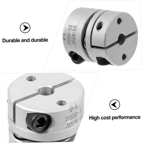 Top Notch Aluminum Alloy Flexible Shaft Coupling For Stepper Motors, CNC And 3D Printers With Secure Clamp Style Easy Install Keyed Design Handles Misalignment Like A Boss, silver