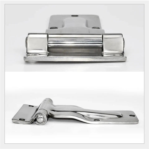 Heavy Duty Stainless Steel Vehicle Door Hinge For Fireproof Truck Doors, top and side view