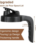 Upgraded mason jar pour spout lid for 64 Oz Cold Brew Pitcher With Stainless Steel Filter And V Shaped Pour Spout, ergonomic design