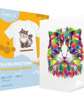 Box of 170 Sheets Sublimation Paper 125Gsm 8 By 11 Inch A4 Heat Transfer for inkjet printer with colorful cat design.