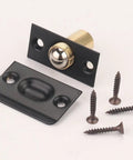 Heavy Duty Adjustable Ball Door Catches Black Brass Roller Latch Tension Hardware For Closet Cupboard And Cabinet With Invisible Design For Home And Office Use with screws