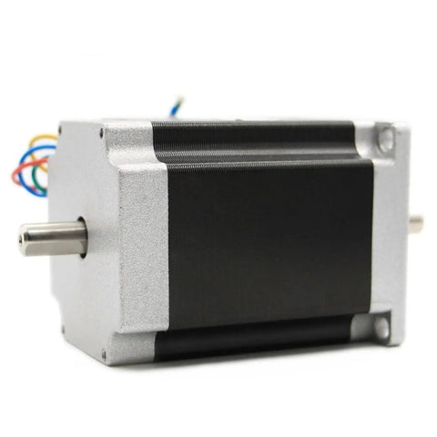 Nema 23 Stepper Motor 1.8 Degree 1.89Nm 3A Dual Shaft 57mm Frame 8mm Shaft For 3D Printers CNC Machines Engraving And Automation Projects Precision High Torque Stepper For Precise Motion, side view with dual shaft