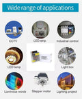 Image showing diverse applications of 12V 3A Power Supply And LED Driver Converter for LED, CCTV, industrial control, and lighting projects.