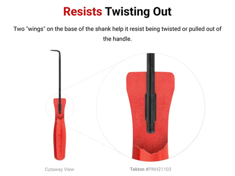 90 Degree Pointed Pick With 1/8 Inch By 3 Inch Shank For Precision Prying Scraping And Pulling Tasks, Sharp 30 Degree Point With Two Wings To Prevent Twisting, Made In USA, detailed view