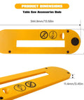 Dado Table Saw Insert Plate Replacement For Dewalt 10 Inch Job Site Saws DWE7490 DWE7491 in yellow with dimensions shown.