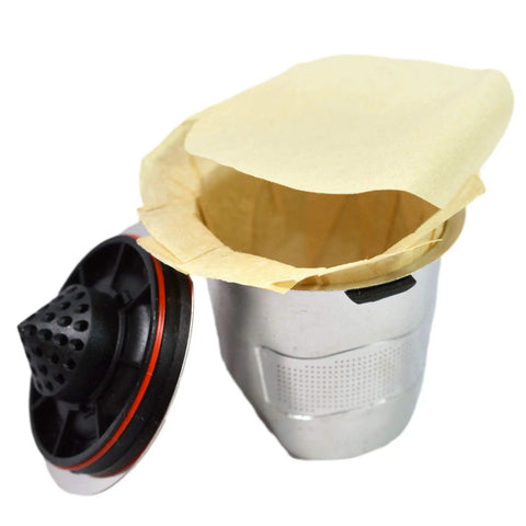 Unbleached Paper Filter With Lid For Keurig K Cup Single Serve Brewers Fits Ekobrew EZ Cup And Other Reusable Coffee Filters Sediment Free