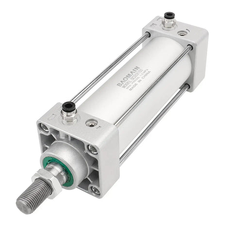 Pneumatic Air Cylinder With 50mm Bore And 100mm Stroke, Double Acting, Single Rod, M16x1.5 Threaded Rod, 1 Quarter Inch Port