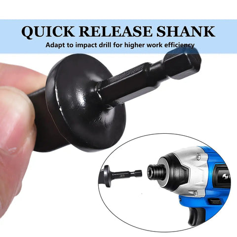 Five Piece Spin Flaring Tool Set for Soft Copper Tubing with Hex Shank Drill Bits detail with quick release shank