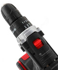 Close-up of Built Tough Cordless Drill And Driver Kit With Battery Charger, featuring adjustable chuck and speed selector.