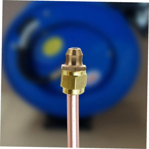 Close-up of copper grease fitting from Ultimate Copper Grease Zerk Fittings Kit M6 M8 M10 With Sturdy Organizer Box