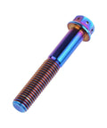 Titanium Flange Hex Head Bolt M10x60mm Pitch 1.25mm Burnt Blue Grade 5 6AL4V Titanium Alloy Pack Of 4 Heavy Duty Screws
