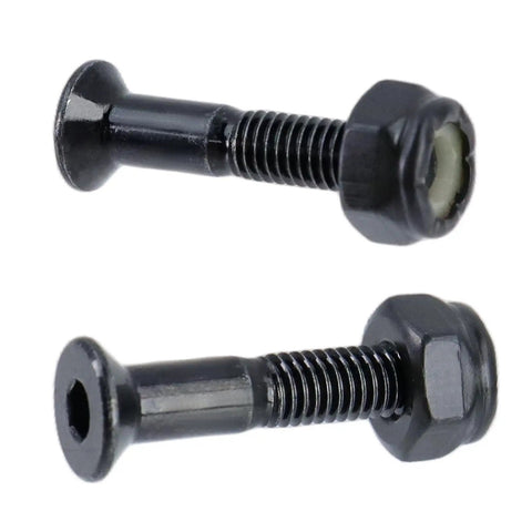 25mm Black Skateboard Hardware Bolt Kit Eight Pack For Longboards, Carbon Steel Screws And Nuts, Heavy Duty Replacement Hardware Set, Easy Install, Durable Outdoor Skateboard Accessories, black hex-head bolts