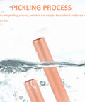 Copper pipes submerged in water illustrating pickling process for long service life and oxidation resistance.
