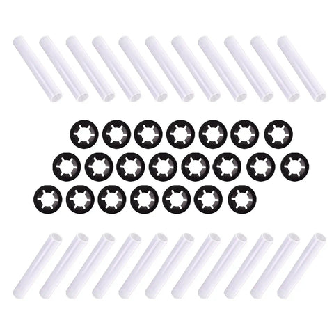 22Pcs Garage Door Quiet Hinge Sleeves And Shaft Gaskets Kit 11mm Inner Diameter 80mm Length Low Friction Durable Hinges For Smooth Open Close Maintenance, white sleeves and black gaskets
