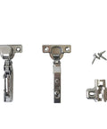 Heavy Duty Full Overlay 95 Degree Cabinet Hinges With Soft Closing Damper Clip On Mounting For Kitchen Cupboards And Wardrobes No Hassle Setup Plus Height Adjustment For Smooth Glide Every Time Pack Of Four, showcases four hinges and screws.