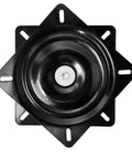 Heavy Duty 7 Inch Bar Stool Swivel Replacement Plate With Square Swivel Mechanism, Solid Steel Build Beefed Up, Stainless Ball Bearing, 2.5mm Thick, 176 To 220 Lb Capacity, Smooth 360 Degree Spin, Durable Performance, black square steel swivel plate