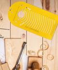 Circle Cutting Jig For Plunge Router With High Precision Pivot Holes And Calibrated Scale, Durable Yellow