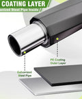 Diagram of PE coating over galvanized steel pipe for sturdy garden arbor arch for climbing plants with durable PE coated metal frame.