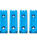 Dope 3 Inch T Track Intersection Kit With Predrilled Mounting Holes 4 Sets Universal T Track Accessories anodized blue aluminum.