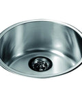 Top Mount Round Single Bowl Bar Sink With Satin Polished Finish 304 Stainless Steel 20 Gauge Sound Dampening Padding cUPC Certified Fits 18 Inch Cabinets Ideal For Home Bar And Kitchen Prep.