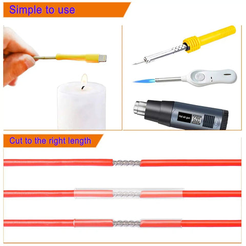 Heat Shrink Tubing Kit With Dope Assorted Colors And Sizes 650 Pieces Shrink Ratio 2 To 1 Thick wall tubing application