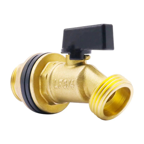 Rain Barrel Spigot Kit With Brass Spigot And Bulkhead Fitting for 5 25 50 and 55 Gallon Barrels Three Quarter Inch GHT