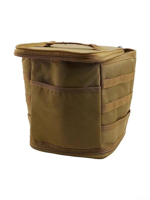 Heavy Duty Outdoor Camping Storage Bag Portable Polyester Organizer For Gas Stoves Pots And Gear in khaki