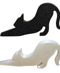Black Eco Friendly Door Stopper With Soft Impact Absorbing Block shaped like a cat, quiet bumper for home use