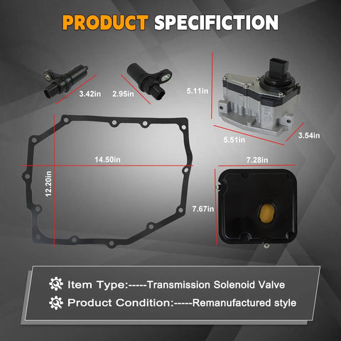 42RLE Transmission Shift Solenoid Block Pack Kit For Chrysler Dodge Jeep Liberty Remanufactured Replacement Parts dimensions