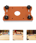 Tough Aluminum Router Table Insert Plate Dead Center Alignment Tight Grip Locks No Sweat Mounting for precise routing setup.