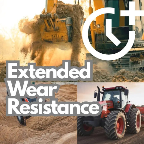 Construction equipment and tractor highlighting extended wear resistance, suitable for Multi-Purpose Moly-Enhanced Grease 2 Pack With Lithium Complex EP Formula For Bearings Joints And Industrial Equipment Heavy-Duty Water-Resistant Lubricant 32 Oz Each.