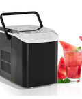 Portable Ice Maker Makes 26.5 Pounds Of Fresh Bullet Ice Daily With Zero Effort Self Cleaning Mode Compact Footprint with drink