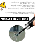 Windshield Repair Kit With Fast Repair Resin Liquid For Chips And Scratches Fix Star Shaped Cracks DIY Auto Glass Fluid Filler For Cars Trucks And SUVs Black during application on cracked glass
