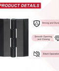 Rock Solid Acrylic Piano Hinges For Cabinet And Furniture Dead Easy Install Continuous Folding Design Compact 45X35MM Size, black acrylic hinge details.