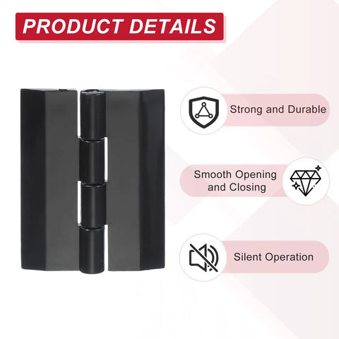 Rock Solid Acrylic Piano Hinges For Cabinet And Furniture Dead Easy Install Continuous Folding Design Compact 45X35MM Size, black acrylic hinge details.